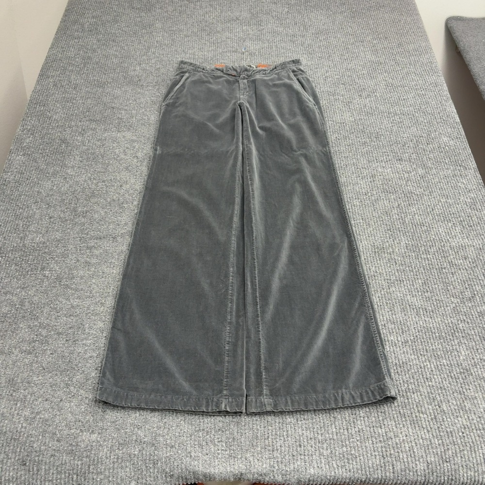 Masons Pants Women 42 Gray Cotton Corduroy Velvet Wide Leg Flare Trousers